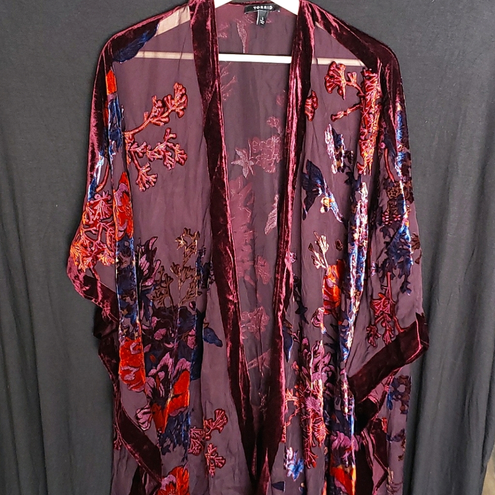 Gorgeous!!! Torrid Floral Velvet Burnout Kimono